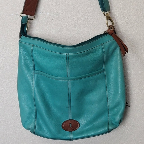 Fossil Morgan Large Zip Top Crossbody/Messenger Bag Maroon Leather - Picture 3 of 10